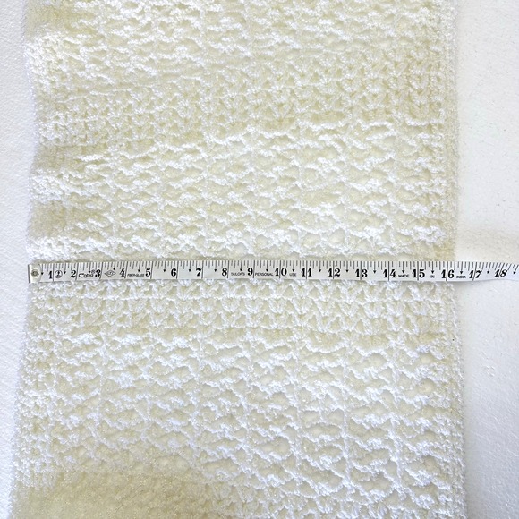 Crocheted White Shawl/Scarf Fall Boho Hippy Granny Retro Cottage Core Ethereal - Picture 3 of 6